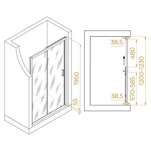 Душевая дверь в нишу RGW Passage PA-016 350801612 120 см раздвижная - фото 3
