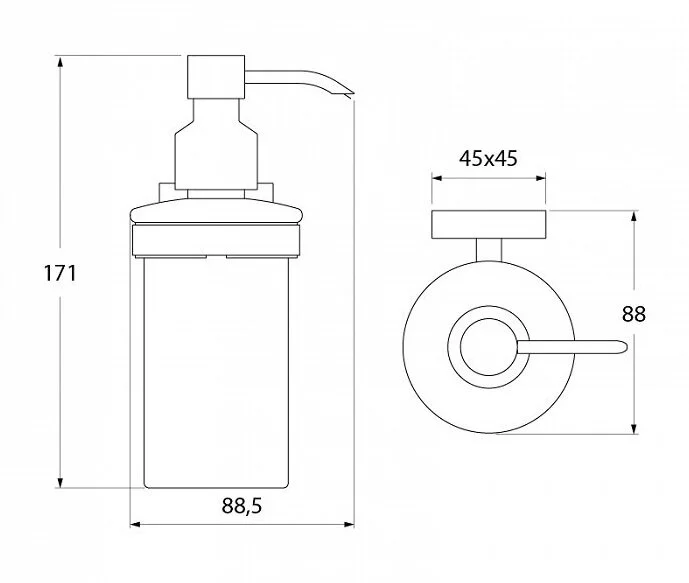 Дозатор для мыла IDDIS Edifice матовое стекло - фото 2
