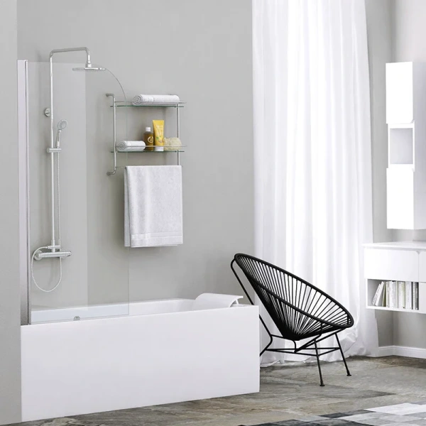 Шторка для ванны WasserKRAFT Leine 80x140 см профиль хром, стеклянные - фото 7