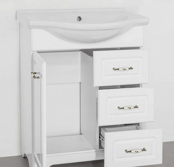 Тумба с раковиной напольная Style Line Олеандр-2 ЛС-00000047 65 см с тремя ящиками - фото 3