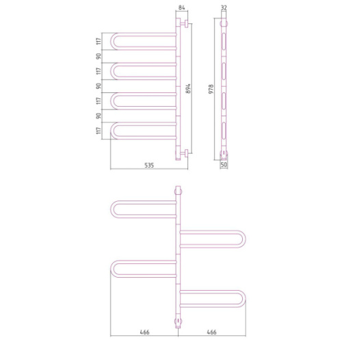 Полотенцесушитель электрический Сунержа Парео 4.0 53.5х97.8 см другие цветовые решения - фото 3