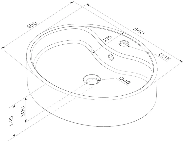 Раковина Am.Pm Func 56 см белая, одинарные - фото 8