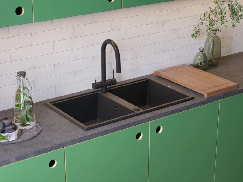 Мойка для кухни Omoikiri Tedori 86-2-DC 86 см темный шоколад, коричневые - фото 5