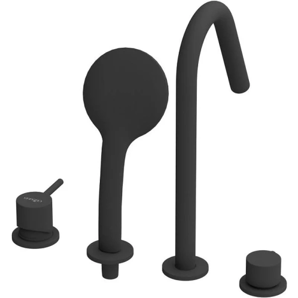 Смеситель для ванны Cezares Leaf черный матовый, на борт ванны - фото 6