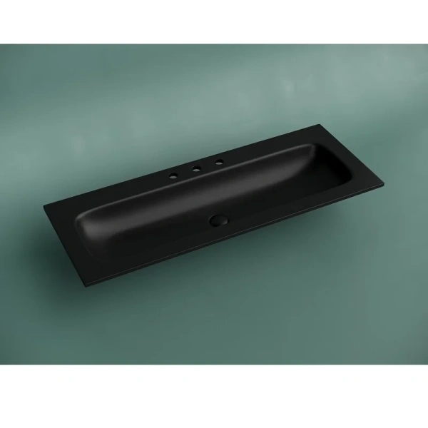 Раковина Ceramica Nova Grace 121 см черная матовая, встраиваемые (в столешницу) - фото 3