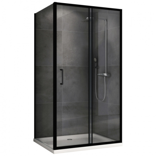 Душевой уголок Abber Schwarzer Diamant 130x100 см профиль черный - фото 1