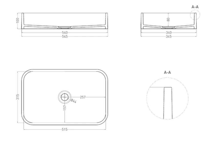 Раковина Salini Callista 01 1101 54,5 см накладная - фото 2