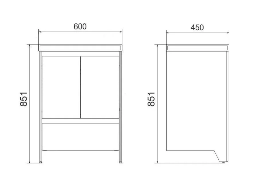 Тумба с раковиной напольная Velvex Klaufs tnKLA.60.2D.1Y-61 60 см МДФ - фото 2