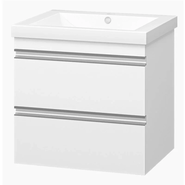 Тумба под раковину подвесная Misty Ингрид 75 см белая, моноблок - фото 5