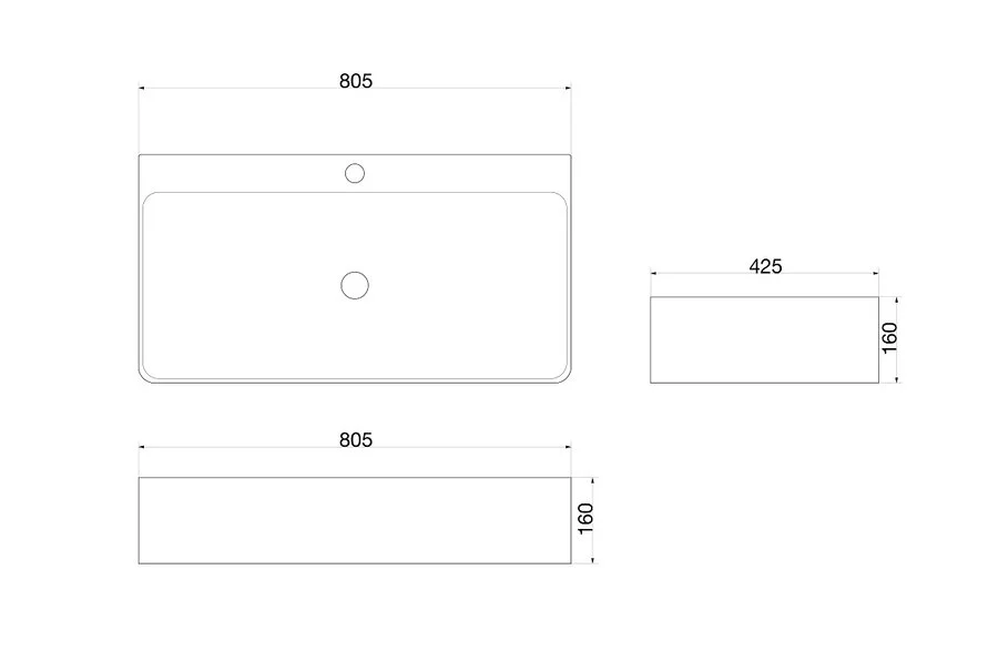 Раковина SantiLine 80 см прямоугольная - фото 2