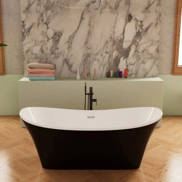 Ванна акриловая Frank F6104, 12516, 170 х 75 см, цвет белый/черный - фото 3