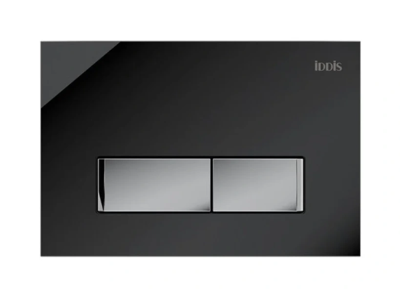 Клавиша смыва IDDIS Uniglass черное стекло - фото 1