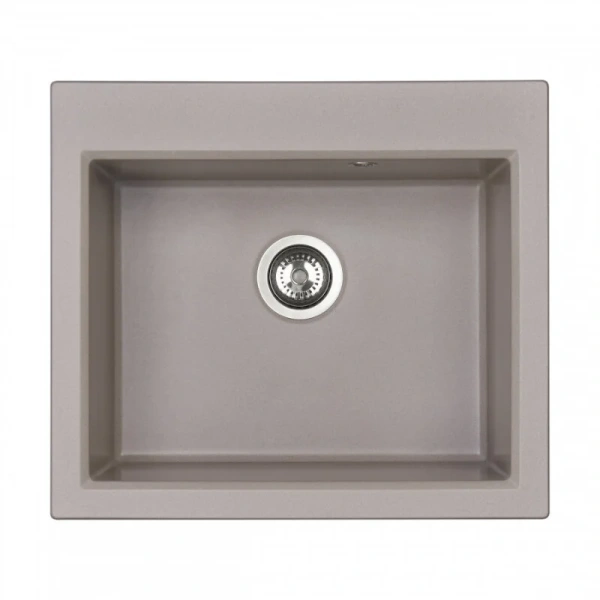 Мойка для кухни Акватон Линеа 58 см серый шелк, из искусственного мрамора - фото 3