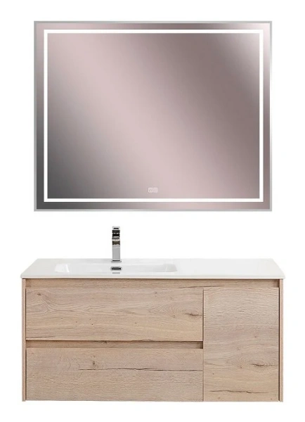 Тумба под раковину подвесная BelBagno Kraft 120 см левосторонняя Rovere Galifax Bianco, под дерево - фото 9