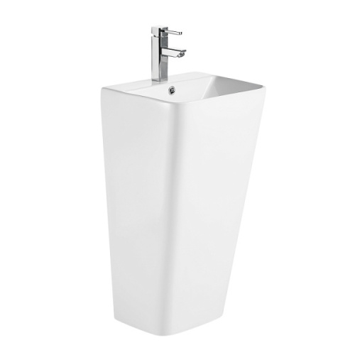 Раковина напольная Azario Fretta Square 44 см белая - фото 1