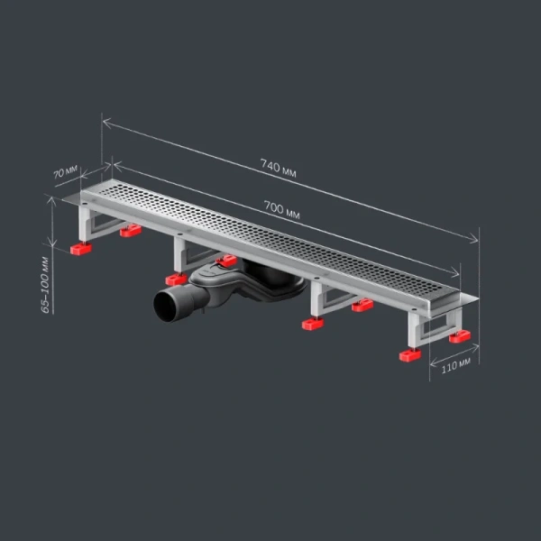 Душевой лоток Am.Pm MasterFlow 70 см хром матовый - фото 4