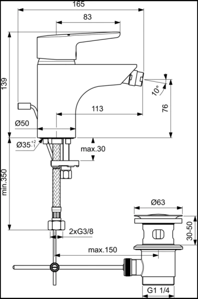Смеситель для биде Ideal Standard Connect Blue хром - фото 3