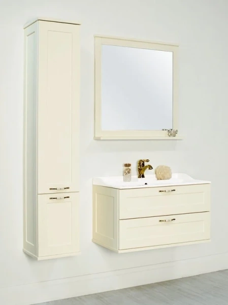 Зеркало Акватон Леон 65 см дуб бежевый, в бежевой раме - фото 6