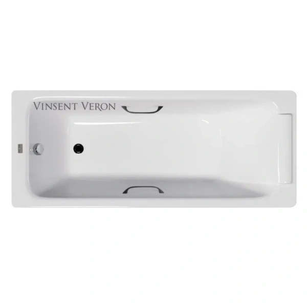 Чугунная ванна Vinsent Veron Italon VIT1707045H/VH0012BL, 170 x 70 см, ручки черные матовые, цвет белый - фото 1