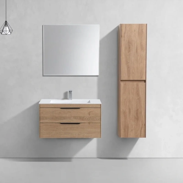 Тумба под раковину подвесная Vincea Chiara 2D 80 см натуральный дуб, недорогo, комплект (набор) - фото 8