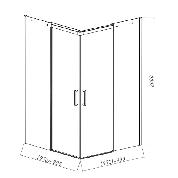 Душевой уголок Vincea Dice 100х100 см профиль черный, квадратные - фото 2