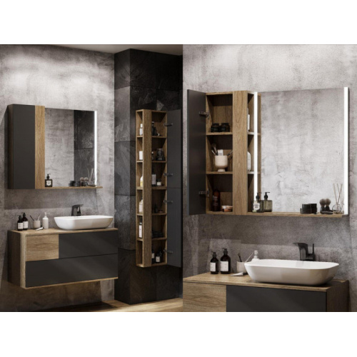 Тумба под раковину подвесная Акватон Терра 85 см дуб кантри/антрацит, в наличии - фото 2