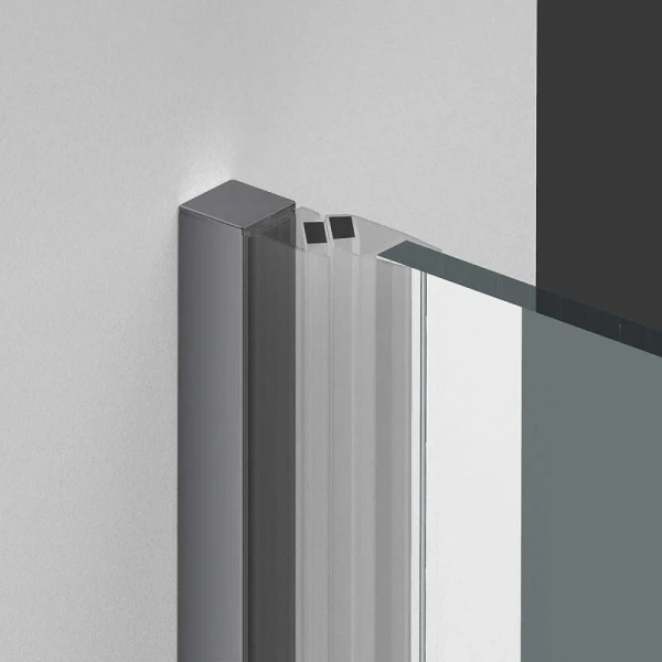 Душевая дверь в нишу Vincea Alpha 90 см профиль вороненая сталь стекло прозрачное, 90 см - фото 3