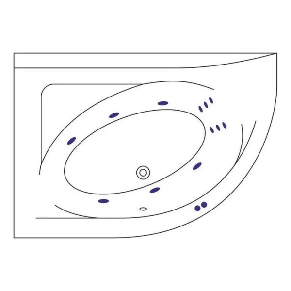 Ванна гидромассажная Excellent Aquarella Line 150 x 100 см, левая, белый/золото, WAEX.ARL15.LINE.GL - фото 3