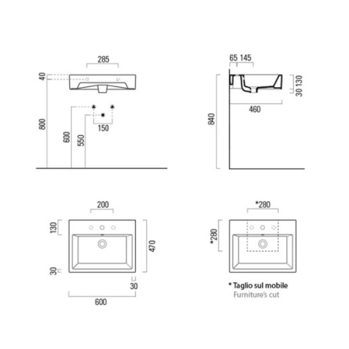 Раковина GSI Kube 8931 - фото 4