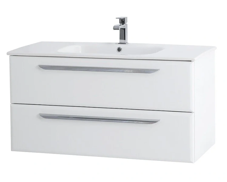 Тумба под раковину подвесная Cezares Eco 100 см bianco lucido