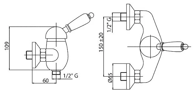 Смеситель для душа Cezares Vintage-Dm однорычажный - фото 3