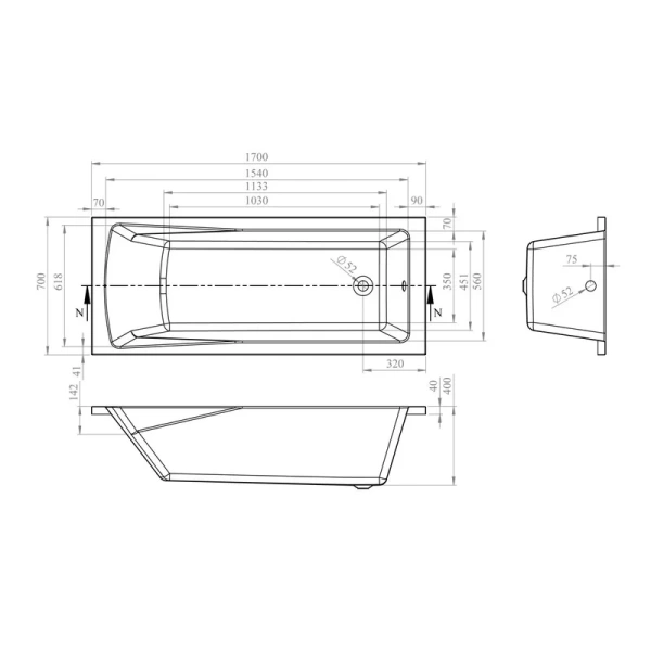 Ванна акриловая Lavinia Boho One 170x70 см белая, по запросу - фото 10