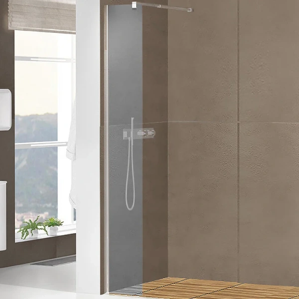 Душевая перегородка Cezares Liberta 25 см стекло графит, профиль хром - фото 1