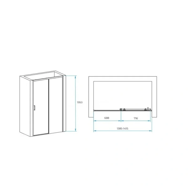 Душевая дверь в нишу RGW Passage PA-017 140 см профиль хром, стекло прозрачное, современные, hi-tech - фото 2