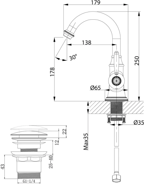 Смеситель для  раковины, розовое золото Lemark Spark LM6707RG - фото 4
