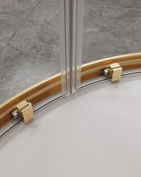 Душевой уголок Cezares Molveno 100х100 см стекло прозрачное профиль золото, раздвижные - фото 7