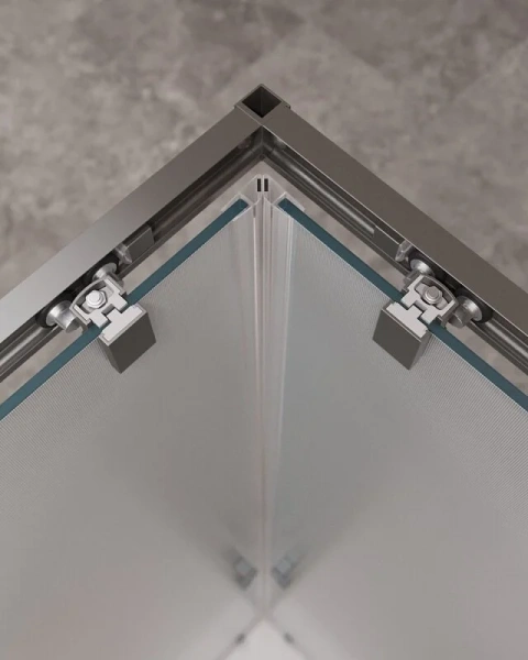 Душевой уголок Cezares Molveno 110х110 стекло рифленое профиль оружейная сталь, раздвижные - фото 6