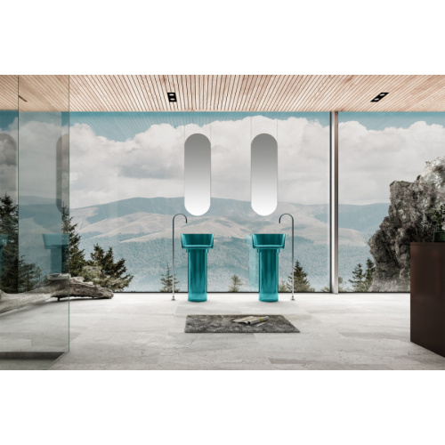 Раковина напольная Abber Kristall 45 см бирюзовая, напольные, свободностоящие - фото 3