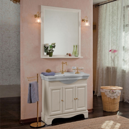 Тумба под раковину, цвет слоновая кость матовый, фурнитура золото, La Beaute Michel, по запросу - фото 2