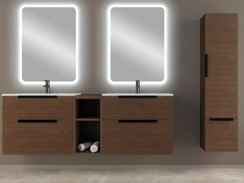 Тумба с раковиной подвесная Cezares Urban 551 74 см с ящиками, современная, hi-tech - фото 3