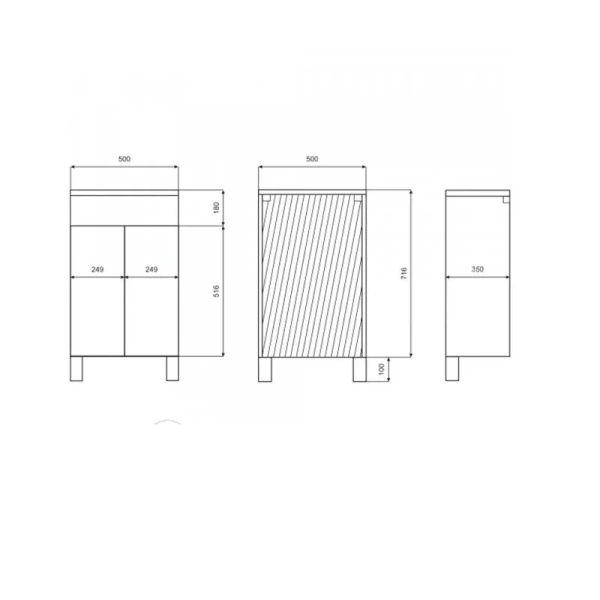 Тумба напольная Misty Люси 50 см белая, в наличии - фото 2