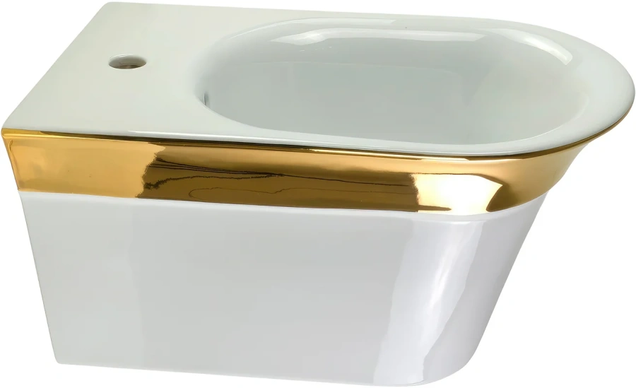 Биде подвесное Migliore Monaco белое с золотом - фото 3