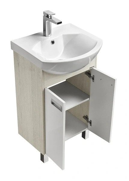 Тумба под раковину напольная Акватон Бекка 50 см белая/дуб сомерсет, напольная, пристенная - фото 4