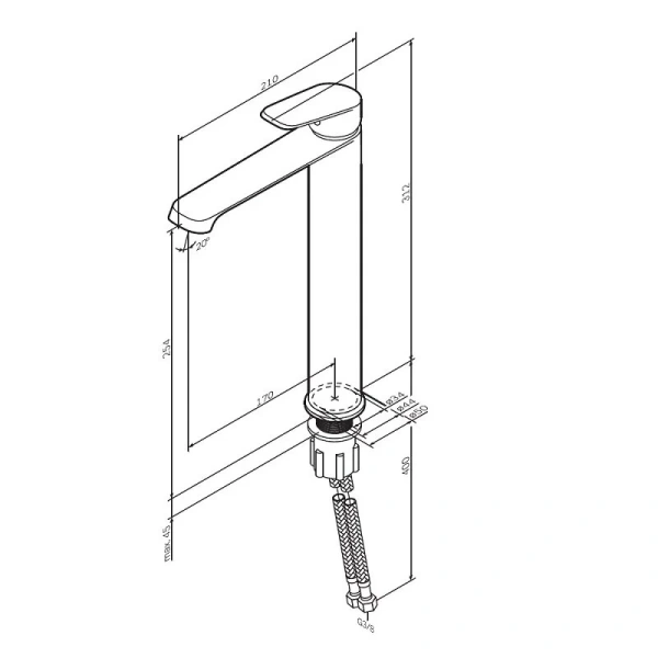 Смеситель для раковины Am.Pm Func F8F920 высокий - фото 2