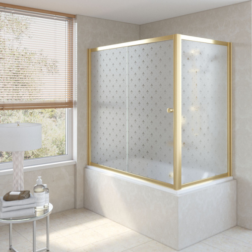 Душевая шторка на ванную стекло флёр-де-лис Vegas-glass ZV+ZVF 160х75 R05 R, узорчатые - фото 6