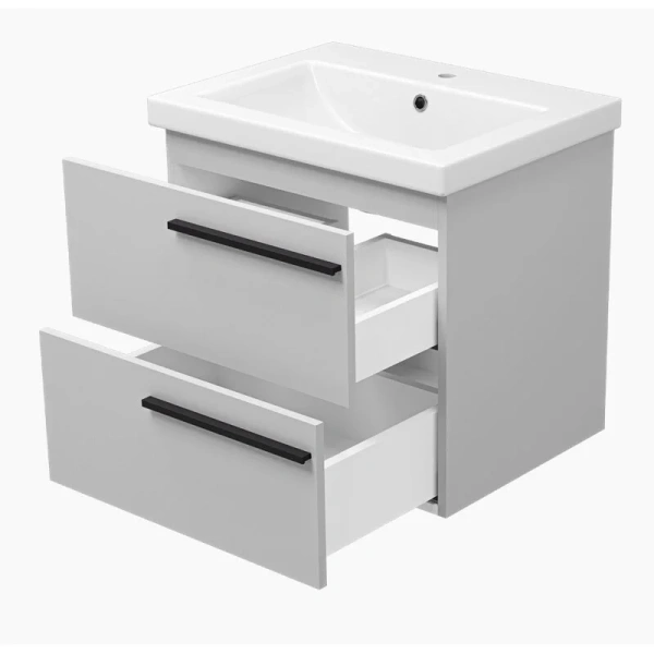 Тумба с раковиной подвесная Misty Ненси 60 см с 2 ящиками, 60 см - фото 6