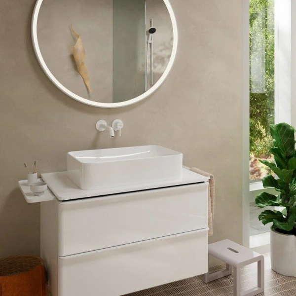 Смеситель для раковины Hansgrohe Tecturis S матовый белый - фото 3