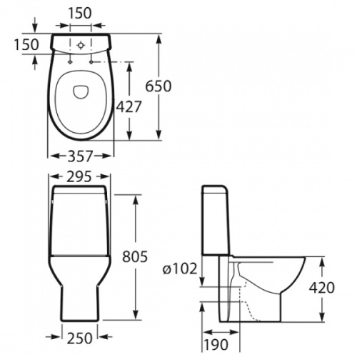 Унитаз компакт Roca Victoria Nord горизонтальный выпуск - фото 3