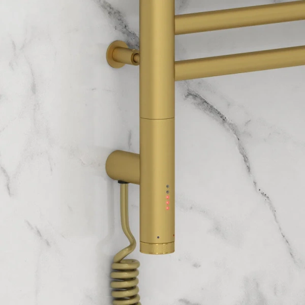 Полотенцесушитель электрический Сунержа Богема 3.0 50х100 см правый золотой шелк, лесенка, вертикальные - фото 4
