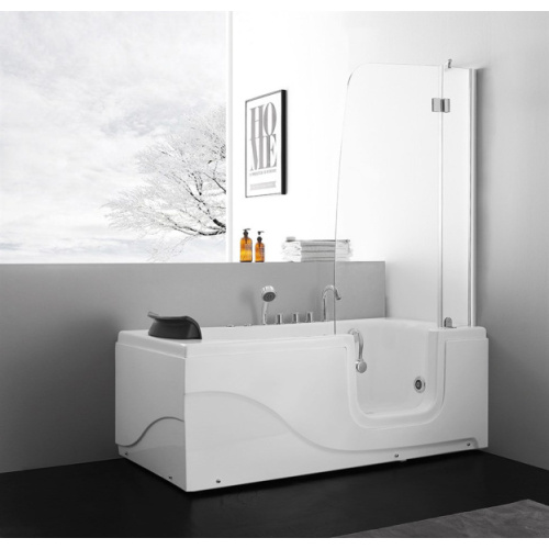 Акриловая ванна правосторонняя пристенная Gemy, 170x80 см - фото 4